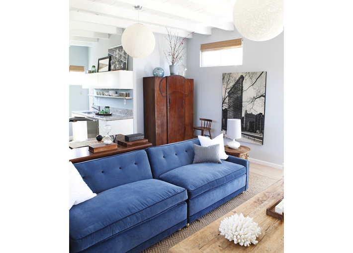 SFAS - blue velvet sofa beds