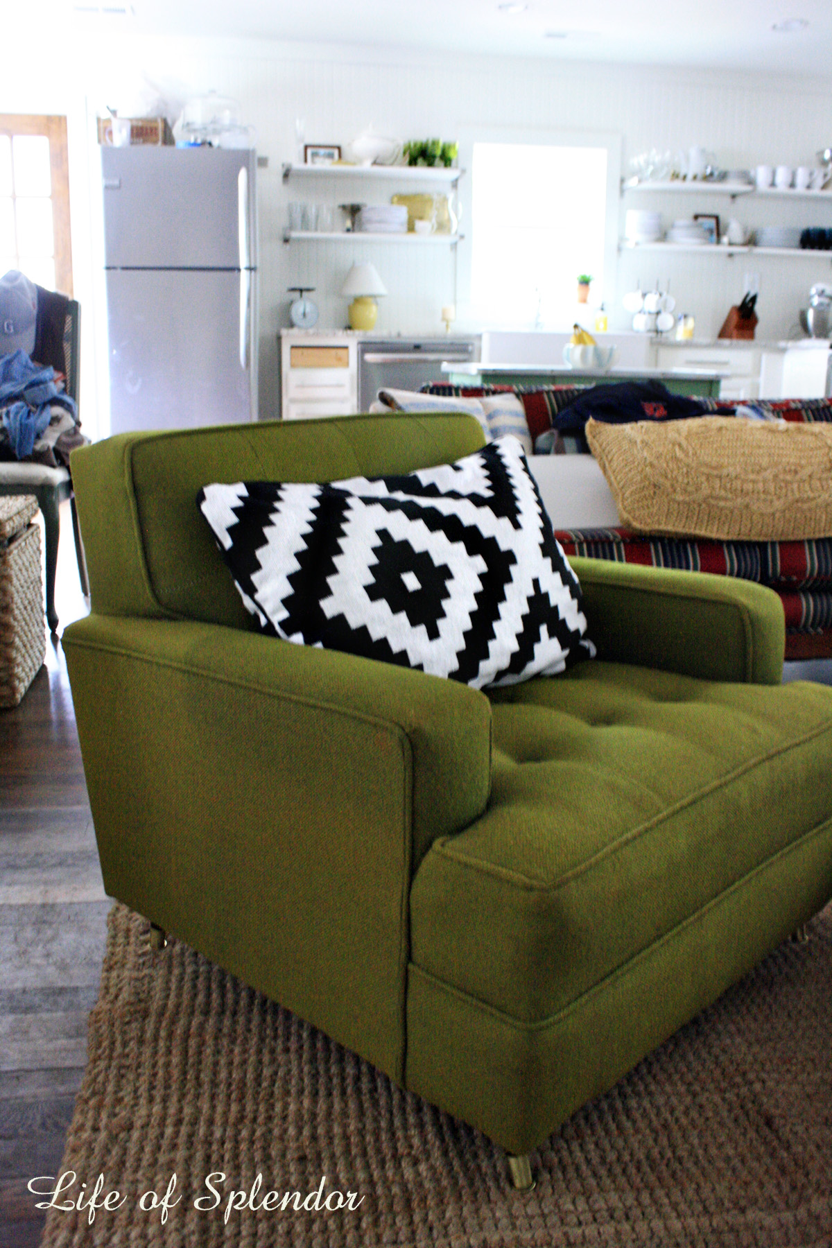 Mid-century modern Green Chair Ikea Pillow
