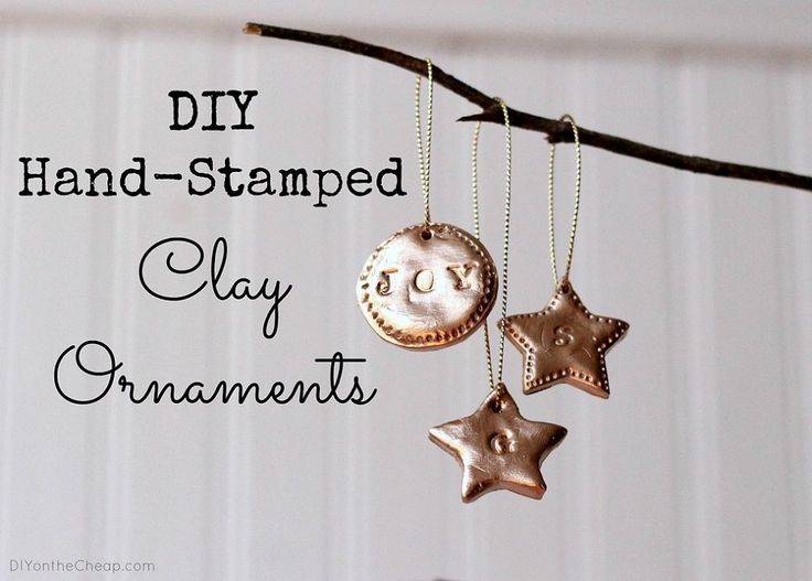 Handstamped Clay Ornaments