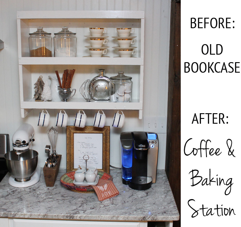 bookcase-turned-coffee-station