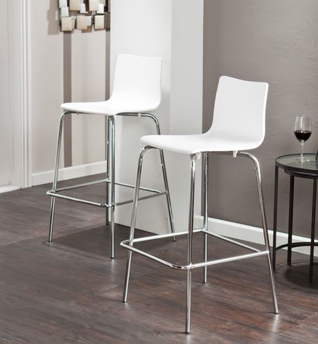 white modern bar stools