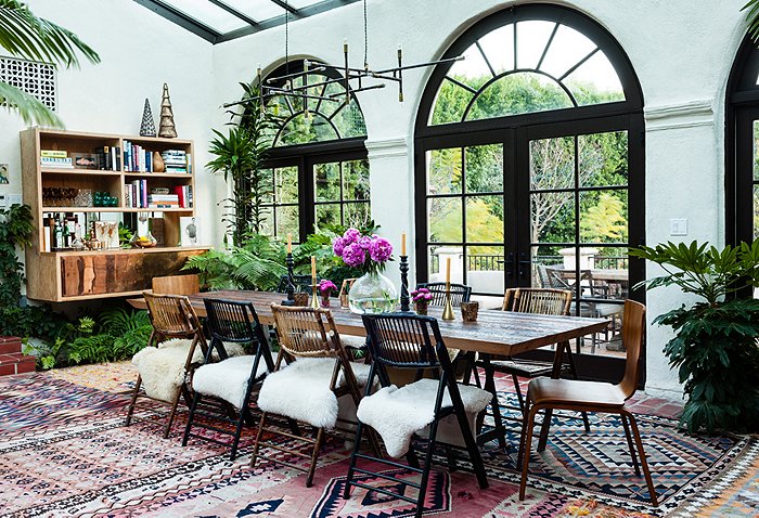Bohemian Hollywood Hills Dining Room