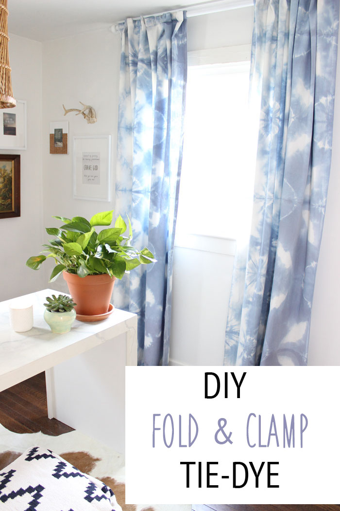 Diy Fold Clamp Tie Dye, Diy Shibori Shower Curtain