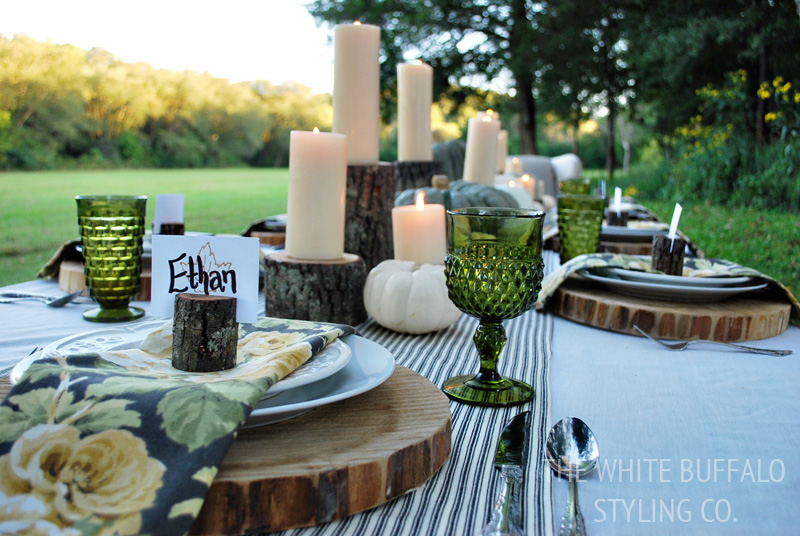 Gold Leaf Stamped Fall Placecards