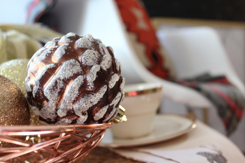 Christmas Decorating Ideas: group ornaments in a bowl for instant Christmas cheer and glitz