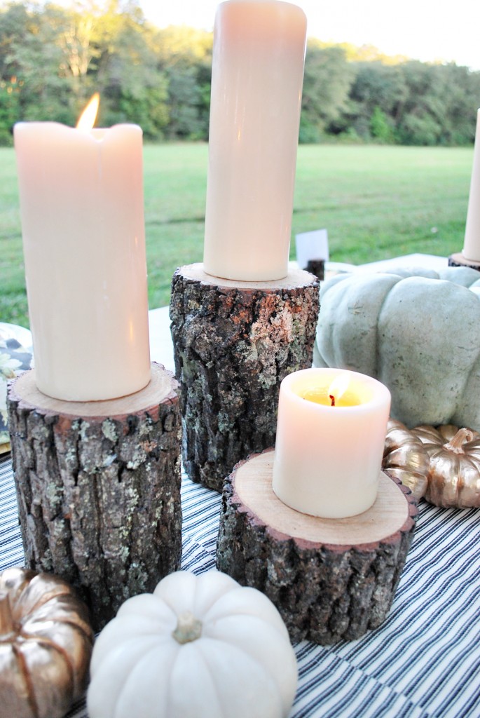 Wood-round-candle-holders