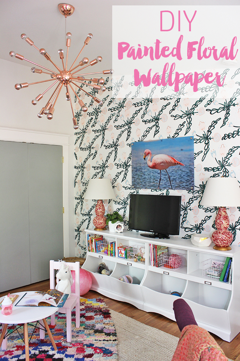 diy-floral-painted-wallpaper