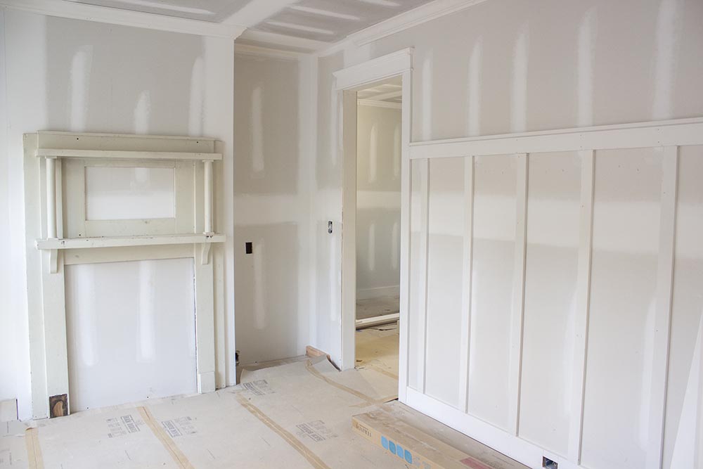 Grey With White Board And Batten Dining Room