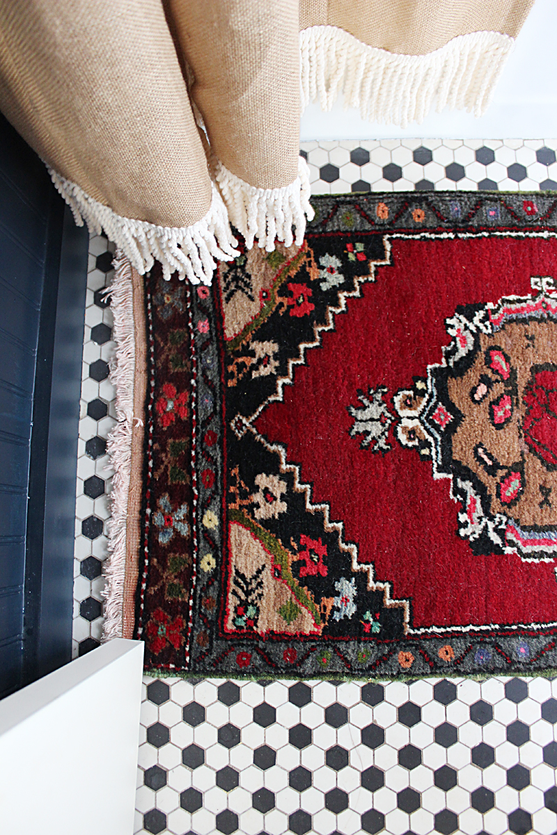 Vintage rug Rug Turkish rug Small rug carpet Vintage Door mat rug Handmade small rug 1.16 X 3.4 Feet Boho decor