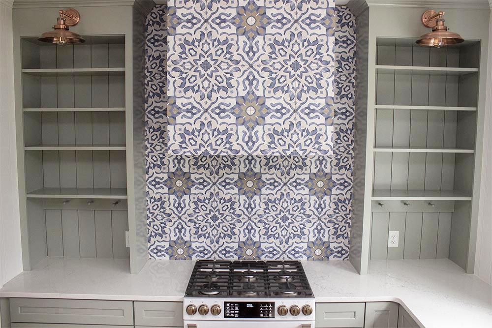 Our Patterned Tile Kitchen Hood - thewhitebuffalostylingco.com